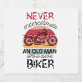 ネバーサプライムオールドマンバイクもしくは自転車に乗る人 ビールラベル (シングルラベル)