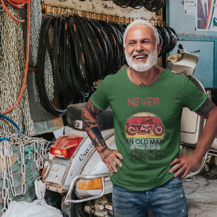 ネバーサプライムオールドマンバイクもしくは自転車に乗る人 Tシャツ