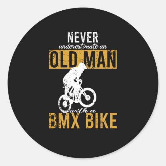 ネバーサプライムオールドマンBMXバイクパパグランパ ラウンドシール (正面)