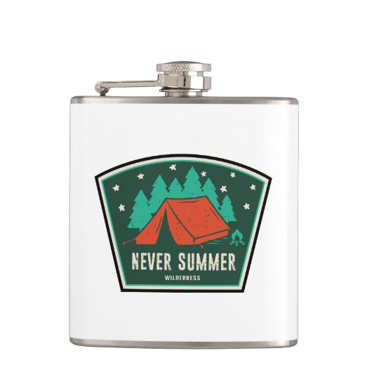 ネバーサマーウィルダネスコロラドキャンピング フラスク (正面)