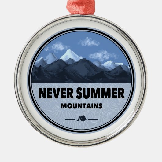 ネバーサマーマウンテンズコロラドキャンピング メタルオーナメント (正面)