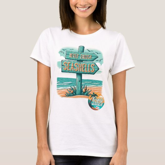 ネバーシーシェルズバイクレフティビーチ Tシャツ (正面)