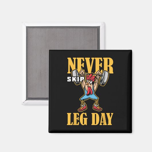 ネバースキップレッグの日の重量挙げトレーニング マグネット (正面/裏面)