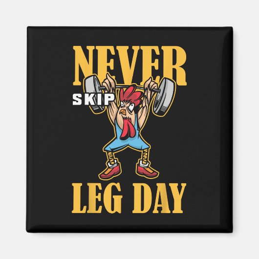 ネバースキップレッグの日の重量挙げトレーニング マグネット (正面)