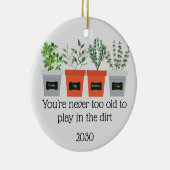 ネバートゥオールドおもしろいガーデニング引用文 セラミックオーナメント (右)