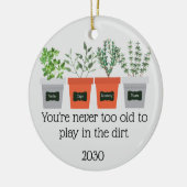 ネバートゥオールドおもしろいガーデニング引用文 セラミックオーナメント (左)