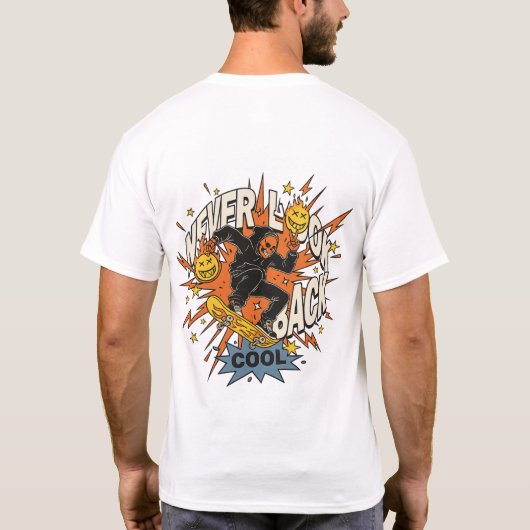 ネバーバック スケートボード Tシャツ (裏面)