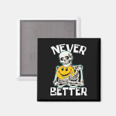 ネバーベタースケルトンおもしろいスカルハロウィーンコスム マグネット (正面/裏面)