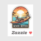ネバーベター – スケルトンサーフィンサンセットウェーブ シール (シート)
