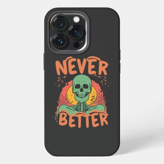 ネバーベター スケルトン ハロウィン iPhoneケース (裏面)