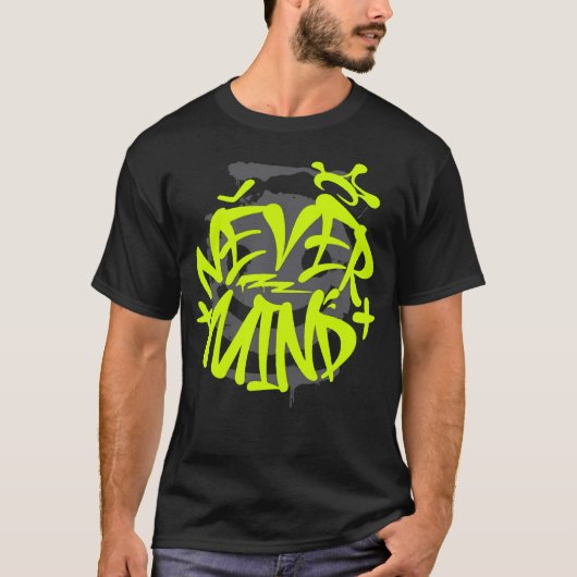 ネバーマインド ネオン グラフィティ ストリートウェア Tシャツ (正面)