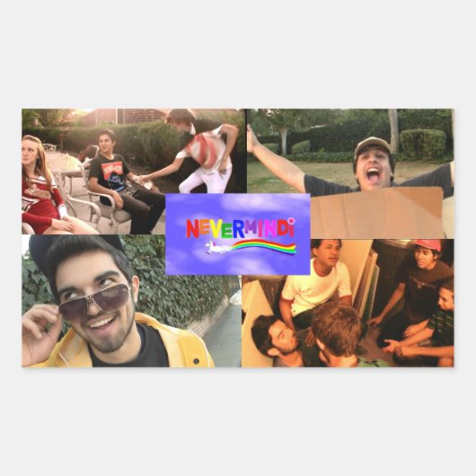 ネバーミンディステッカー 長方形シール (正面)