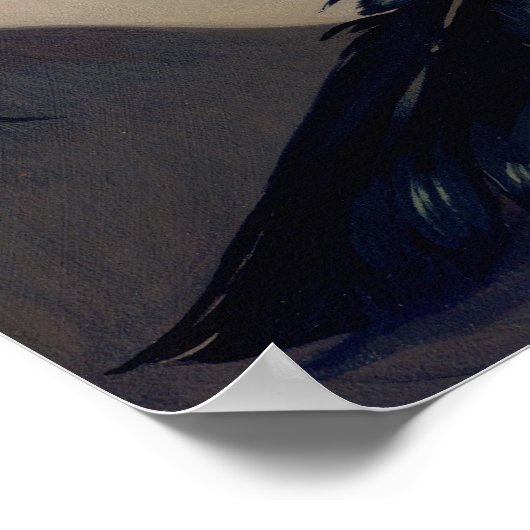 ネバーモアゴシックポーレイヴン妖精アートプリント ポスター (角)