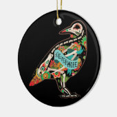 ネバーモアシュガースカルレイブンオーナメントラウンド セラミックオーナメント (左)