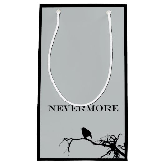 ネバーモアラーベンポーブーダーアランポー引用文 スモールペーパーバッグ (正面)