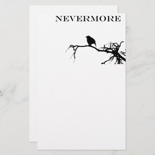 ネバーモアラーベンポーブーダーアランポー引用文 便箋 (正面/裏面)