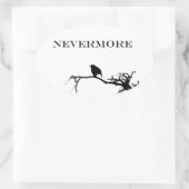 ネバーモアラーベンポーブーダーアランポー引用文 楕円形シール (バッグ)