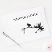 ネバーモアラーベンポーブーダーアランポー引用文 長方形シール (封筒)