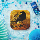 ネバーモア間抜けブーブブラックレイブンハローウィンパーティ ペーパープレート (パーティー)