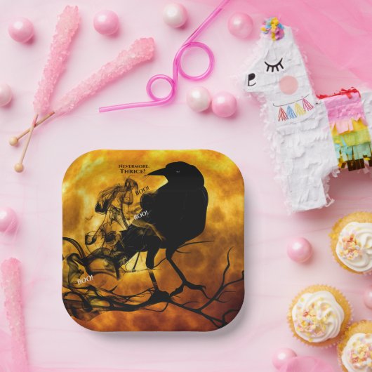 ネバーモア間抜けブーブブラックレイブンハローウィンパーティ ペーパープレート (パーティー)