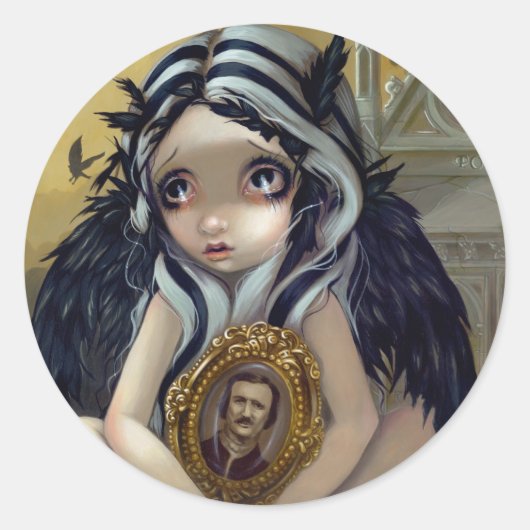 「ネバーモア」ステッカー ラウンドシール (正面)