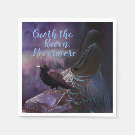 ネバーモア、レイヴン墓地ナプキンズ・ハロウィーン スタンダードカクテルナプキン (正面)
