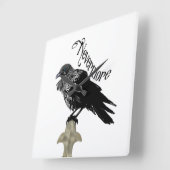 ネバーモア・レイヴン スクエア壁時計 (傾斜)