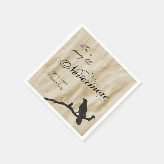 ネバーモア・レイヴン・ハロウィンのようなパーティー スタンダードカクテルナプキン (角)