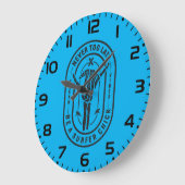 ネバーレイトスケルトンサーファーシック海ビベス ラージ壁時計 (傾斜)