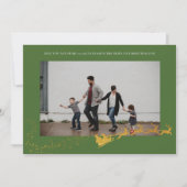 ネバー・トゥ・オールド グリーン フェイクゴールド グリッター フォト シーズンカード (正面)