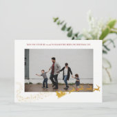 ネバー・トゥ・オールド ホワイト フェイクゴールド グリッター フォト シーズンカード (スタンド正面)