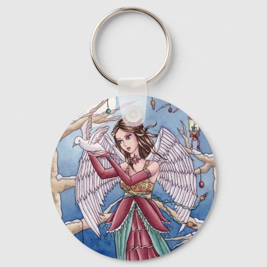 ネバ – クリスマスエンジェルキーチェーン キーホルダー (正面)