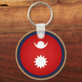 ネパカッコいいル国旗のシール キーホルダー (正面)