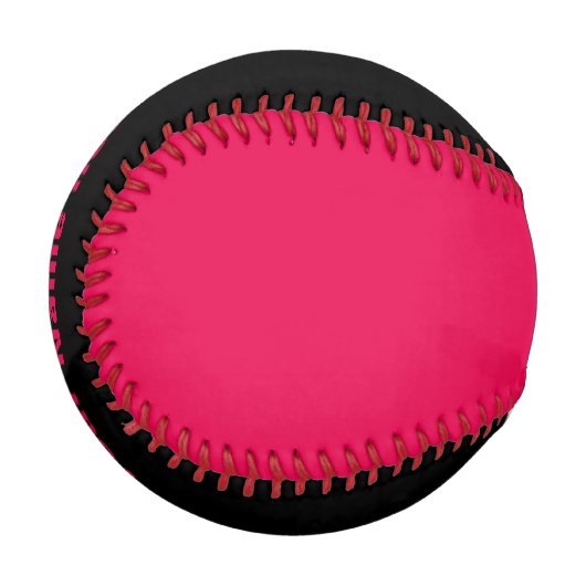 ネパーソナライズされたオンピンクと黒の野球 野球ボール (正面左)