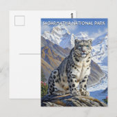 ネパールのサガルマタ国立公園のユキヒョウ ポストカード (正面/裏面)
