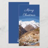 ネパールのナムチェバザールと山の景色 クリスマス (正面/裏面)