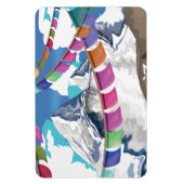 ネパールのヒマラヤ祈りの言葉の旗旅行ポスター マグネット (縦)