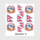 ネパールの国のシンボル/コート・オブ・アームズとフラグ シール (シート)