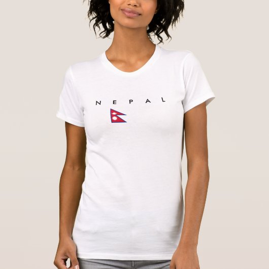 ネパールの国旗の国家の記号 Tシャツ (正面)