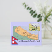 ネパールの地図 ポストカード (スタンド正面)