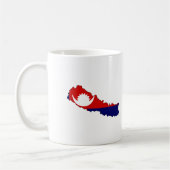 ネパールの旗の地図 コーヒーマグカップ (左)