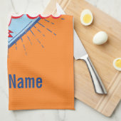 ネパールウィズマウンテンズレトロフラッグヴィンテージホリデー キッチンタオル (四つ折り)