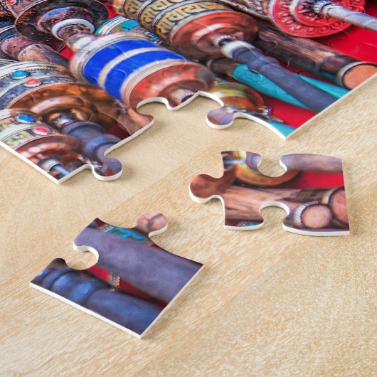 ネパールカラフル市場ヒンドゥー教徒と仏教徒の取引 ジグソーパズル (側面)