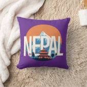 ネパールテンプル山 クッション (ブランケット)