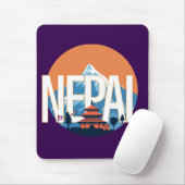 ネパールテンプル山 マウスパッド (マウス)