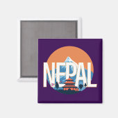 ネパールテンプル山 マグネット (正面/裏面)