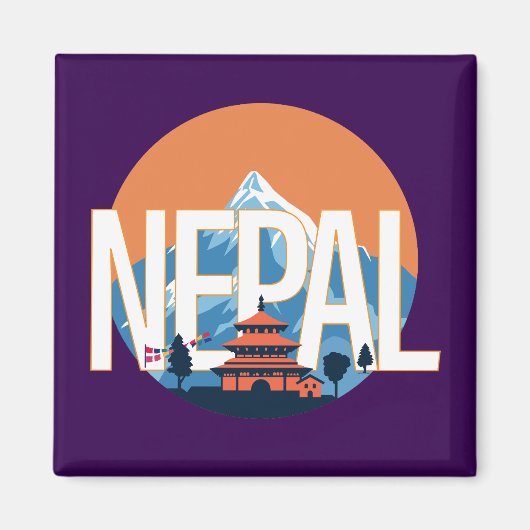 ネパールテンプル山 マグネット (正面)