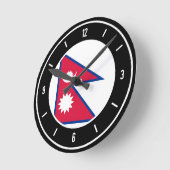 ネパール国エレガント旗 ラウンド壁時計 (傾斜)