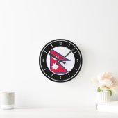 ネパール国エレガント旗 ラウンド壁時計 (ホーム)