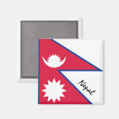 ネパール国旗とアジアの休日/スポーツファン マグネット (正面/裏面)